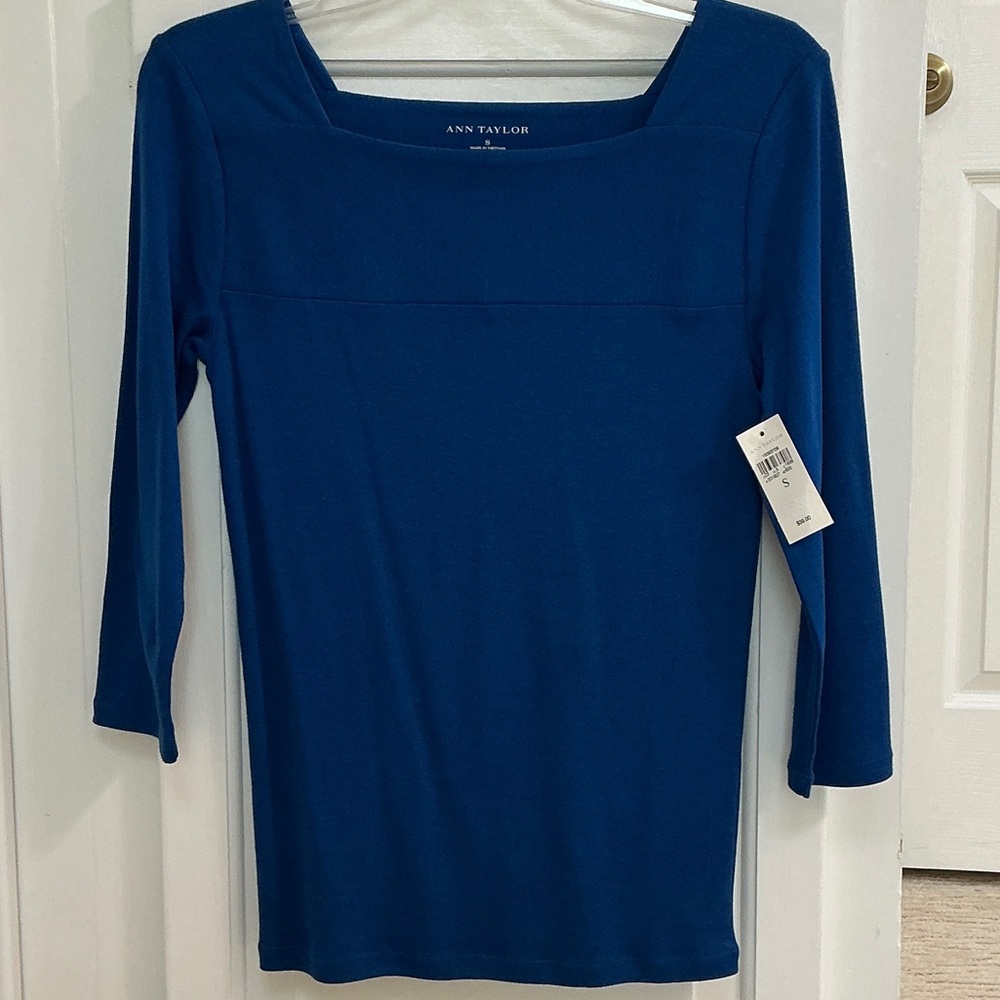 Ann Taylor Deep Blue Blouse Sz small NWT